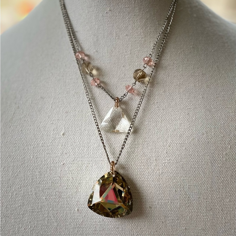 Christopher Banks Cj Double Necklace Crystal Pendant Necklace